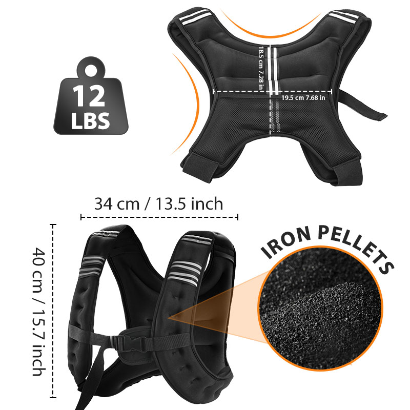 12lb 반사 스트라이프가 있는 웨이트 조끼 (운동,  - Crossfit Weight Vest 리뷰 및 가격