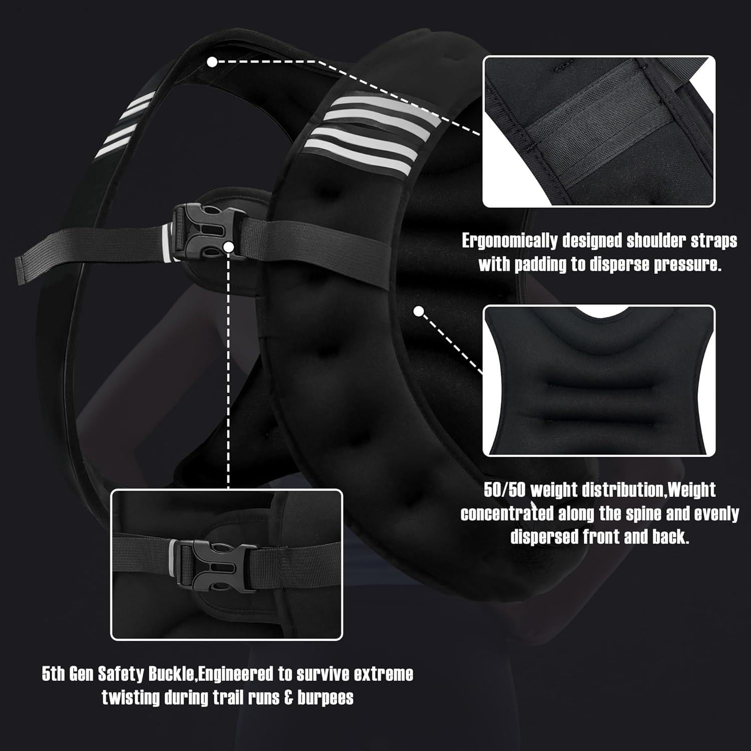 12lb 반사 스트라이프가 있는 웨이트 조끼 (운동,  - Crossfit Weight Vest 리뷰 및 가격